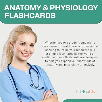 TribeRN Anatomy and Physiology Flash Cards 320 Study Resources for Students Human Anatomy & Physiology Study Tools Medical, Nursing School Essentials Durable & Easy to Use Flashcards