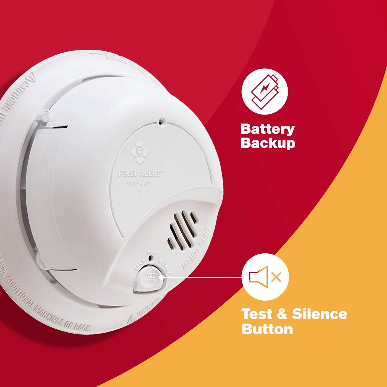 First Alert 9120B Smoke Detector, Hardwired Alarm with Battery Backup, 6-Pack - Smoke Detectors - 