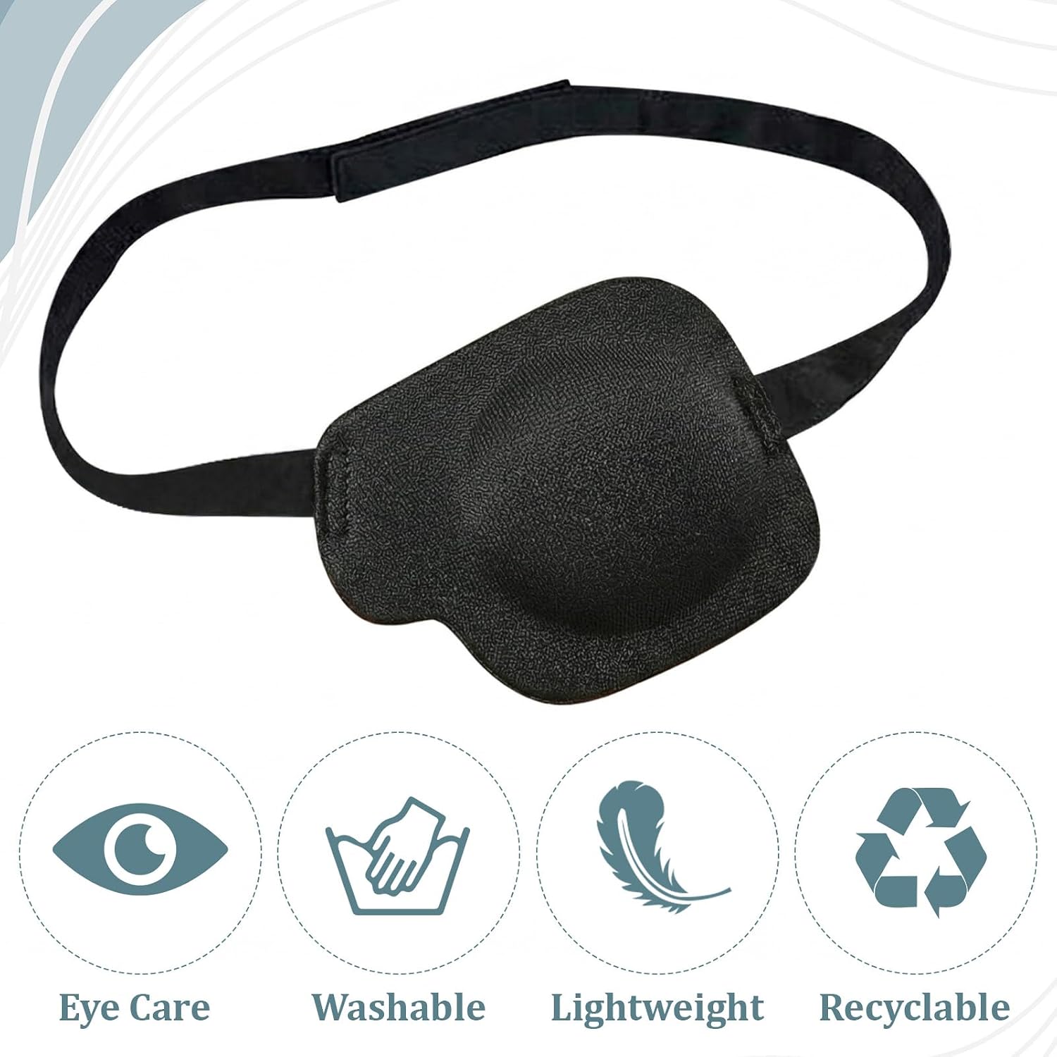WLLHYF Eye Patches, 2 Pcs 3D Medical Eyepatch Black Adjustable Amblyopia Lazy Eye Patches for Adults and Kids Left Right Eyes After Surgery Amblyopia Strabismus