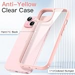JETech Case for iPhone 15 6.1-Inch, Shockproof Phone Bumper Cover, Solid Color Matte TPU Frame, Anti-Scratch Clear Back (Pink)