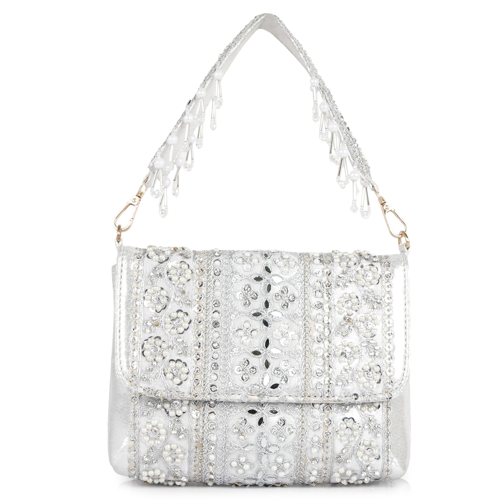 Stylish Embroidery Unique Design Traditional Wedding Party Handheld Potli Bag For Women-image-35