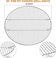 Vista 2 de only fire Rejilla de cocción de acero inoxidable para barbacoa, revestimiento de varilla, rejilla de cocción para parrilla, pozo de fuego, 76 cm