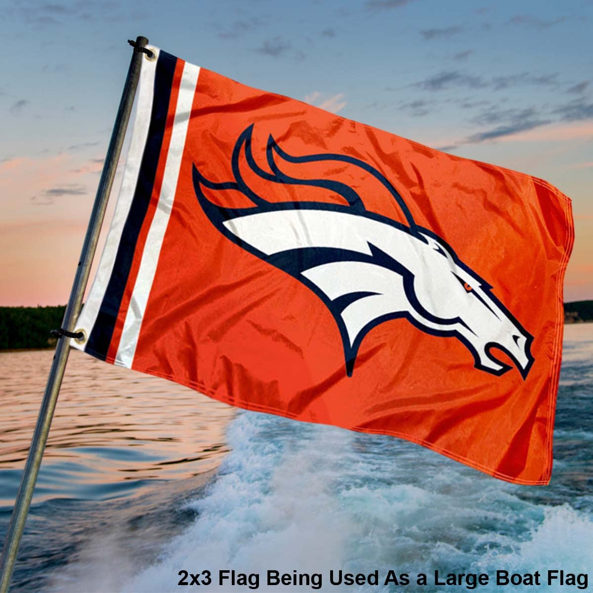 Grand Parapluie Denver Broncos – Double Auvent Bleu Et Orange – 39 X 60 Pouces