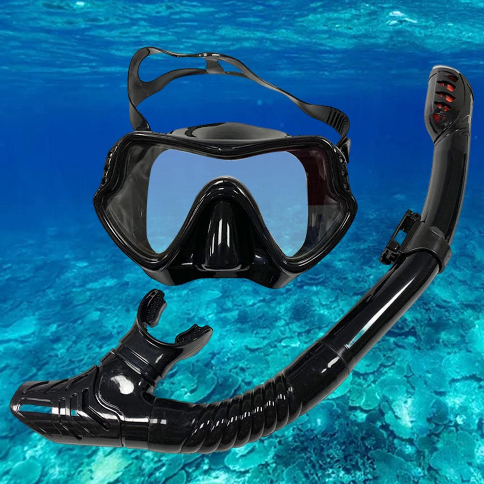 Schnorchelset Tauchausrüstung Schwimmbrille Schnorchel Tauchmaske Aus Flüssig Und Gehärtetem Glas mit Einstellbarem Band für Erwachsene Und