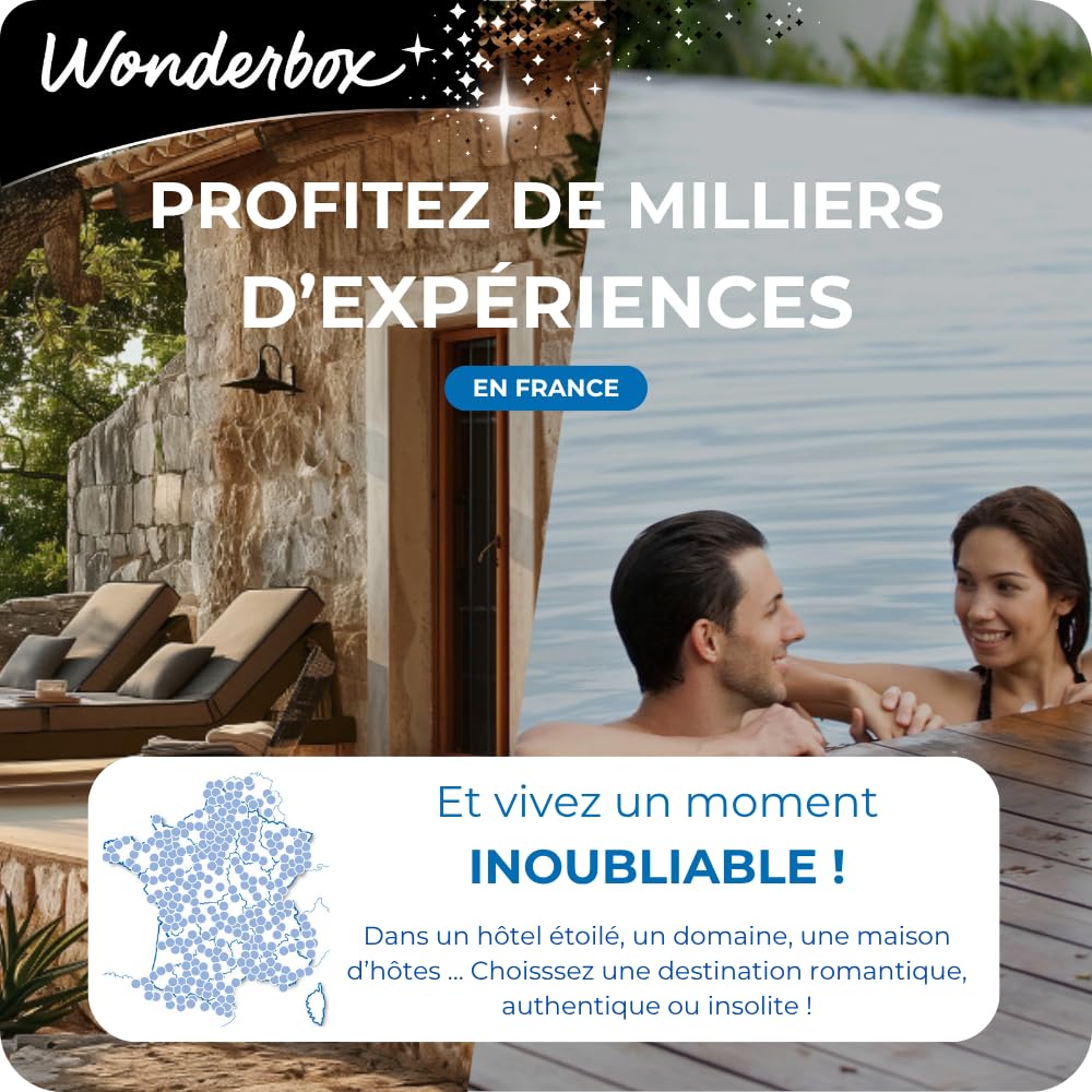 Wonderbox - Coffret Cadeau - Séjours - Mille Et Une Nuits De Charme - 1 Nuit avec Dîner Et Petit Déjeuner Ou 1 Nuit avec Accès Au Spa Et Petit Déjeuner Ou 1 À 2 Nuit(s) avec Ou sans Petit Déjeuner