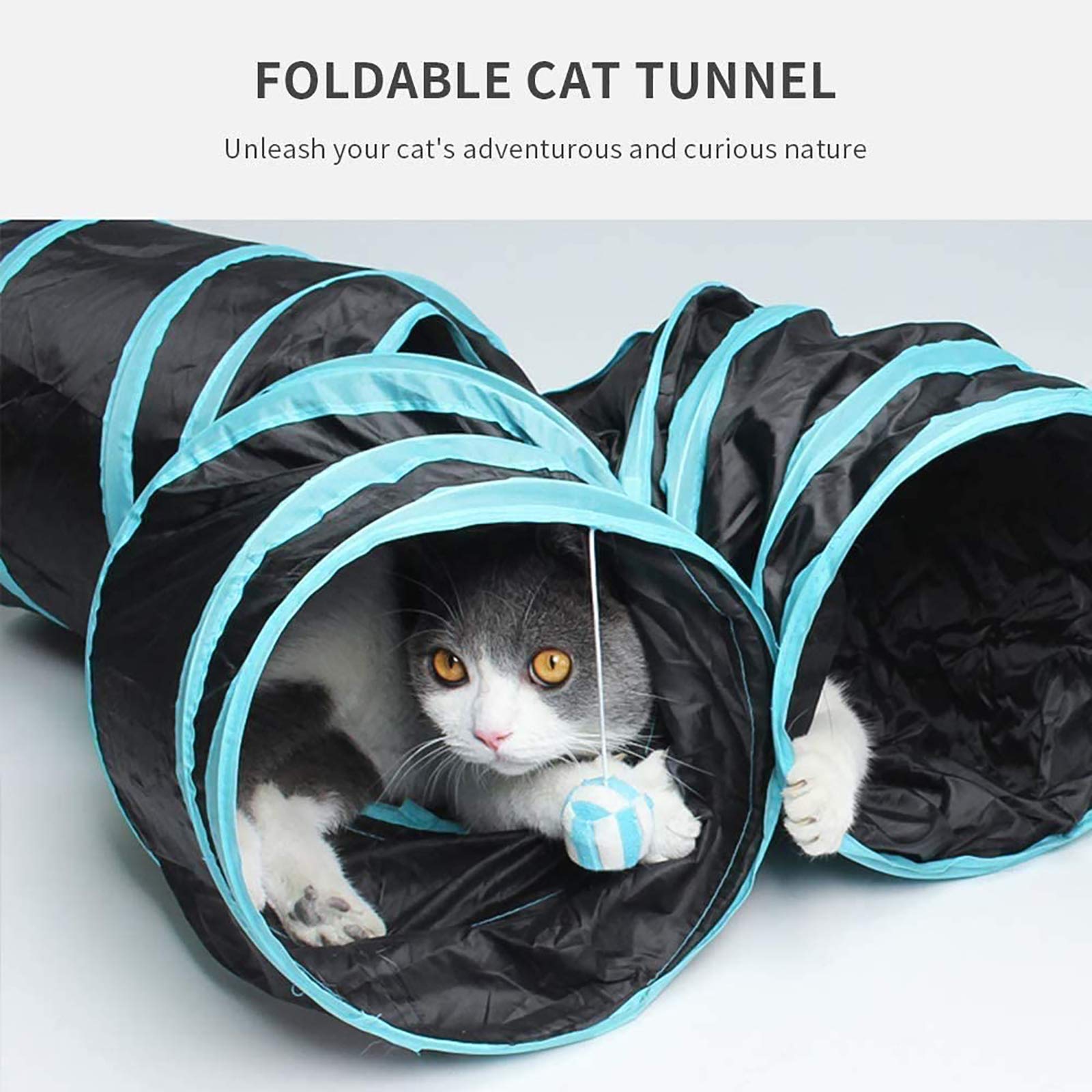 Tunnel De Chat,Tunnel pour Animaux De Compagnie Tunnel pour Chat en Peluche Jouet pour Chat Tunnel De Jeu Pliable Tunnel De Bruissement pour Chats, Chiots, Lapins Et Petits Animaux,5 Tunnel