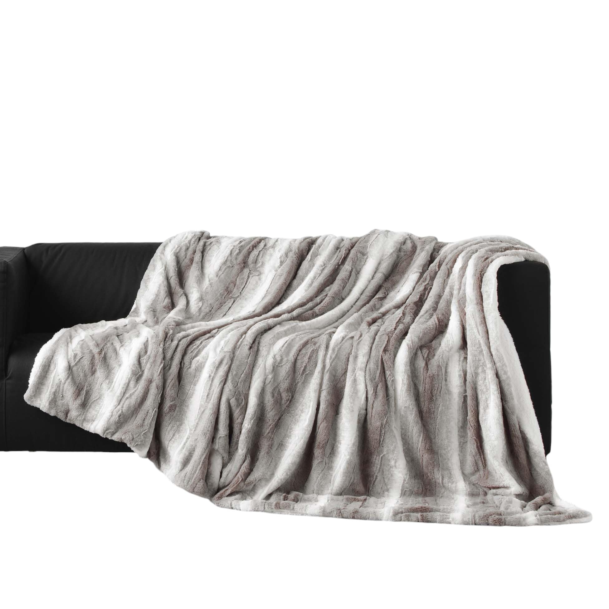 Douceur d'Intérieur, Plaid Chaud Hiver (180 x 220 cm) Sven Naturel, Imitation Fourrure & Sherpa