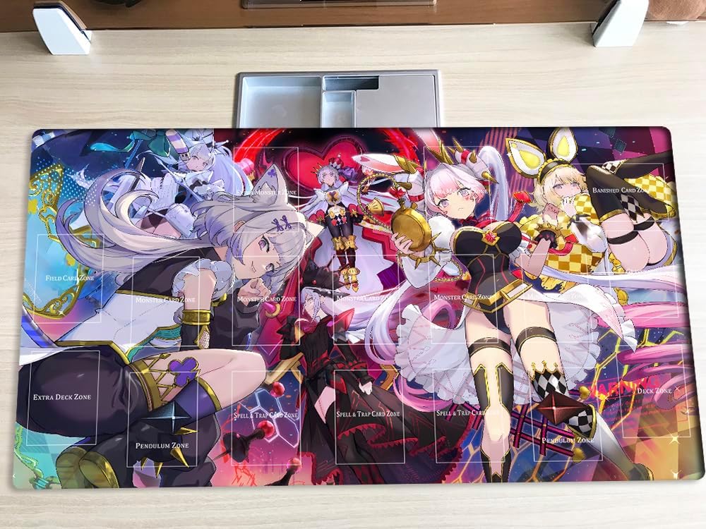 New Playmat Malice P White Rabbit TCG OCG CCG Trading Card Game Mat Mouse Pad with Zones + Bag (YG001-344-A)