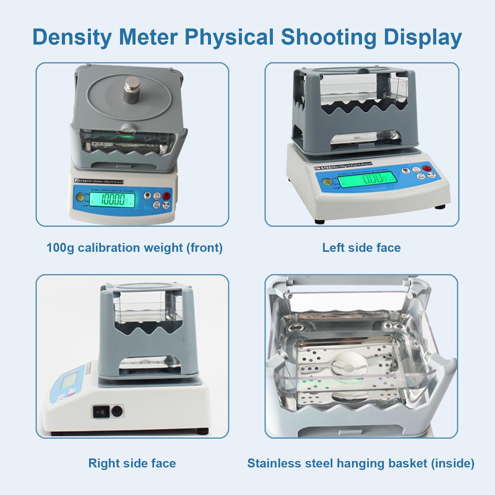 Densímetro Digital De Sobremesa - Pantalla LCD, Densímetro Automático, Precisión De Detección De 0,001 g/cm³, Peso Máximo 300 G/600 G, para Laboratorio Industrial,300A