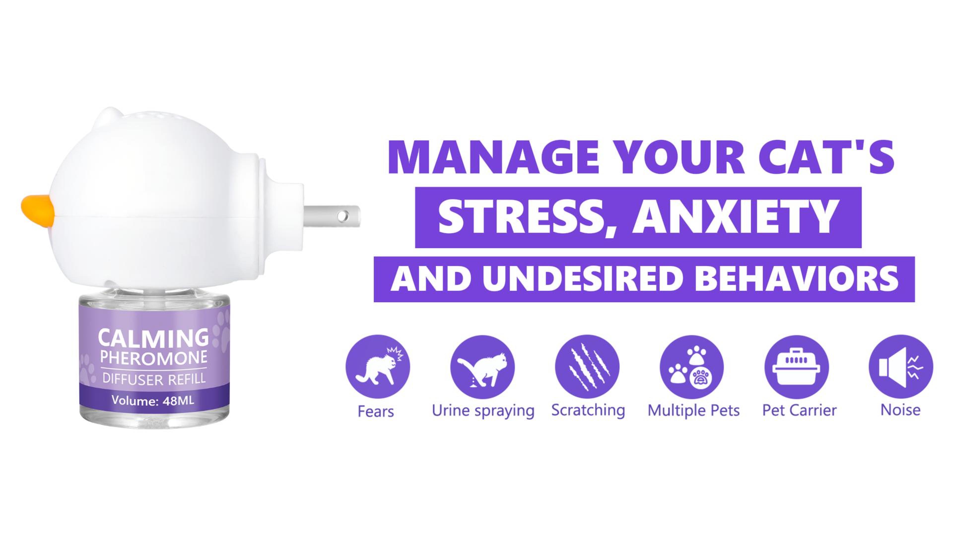 OcePor Cat Calming Diffuser 1 Refill Solutions, 1 Plugs- Cat Pheromones Calming Diffuser Refill, Pheromone Diffuser to Calm Cats, Cat Anxiety Relief - image 7