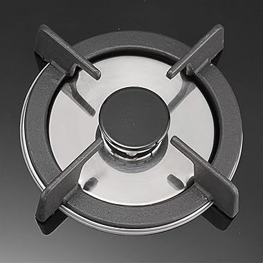 Cj Online Shop 79cm 5 Burner Black Glass Gas Hob With Cast Iron Pan Stands And Wok Burner