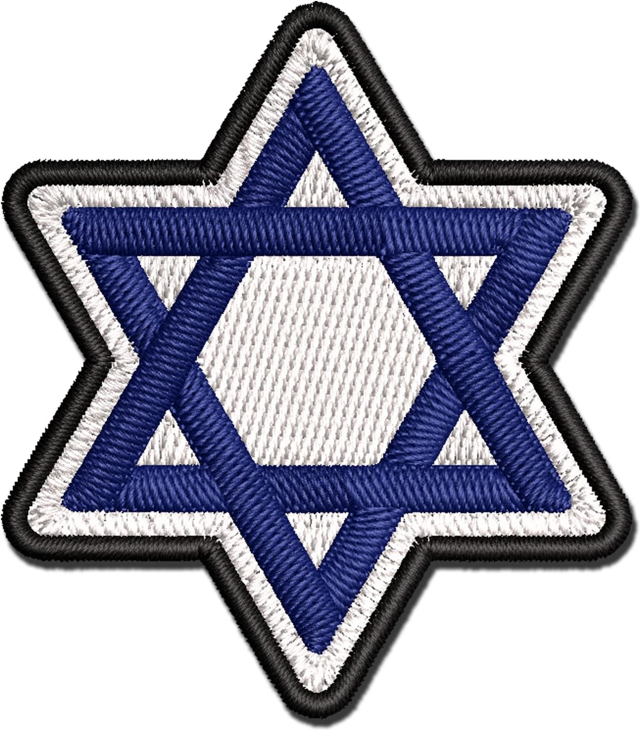 Star of David Jewish Multi-Color Embroidered Iron-On Patch Applique - Large 3.5 Inch