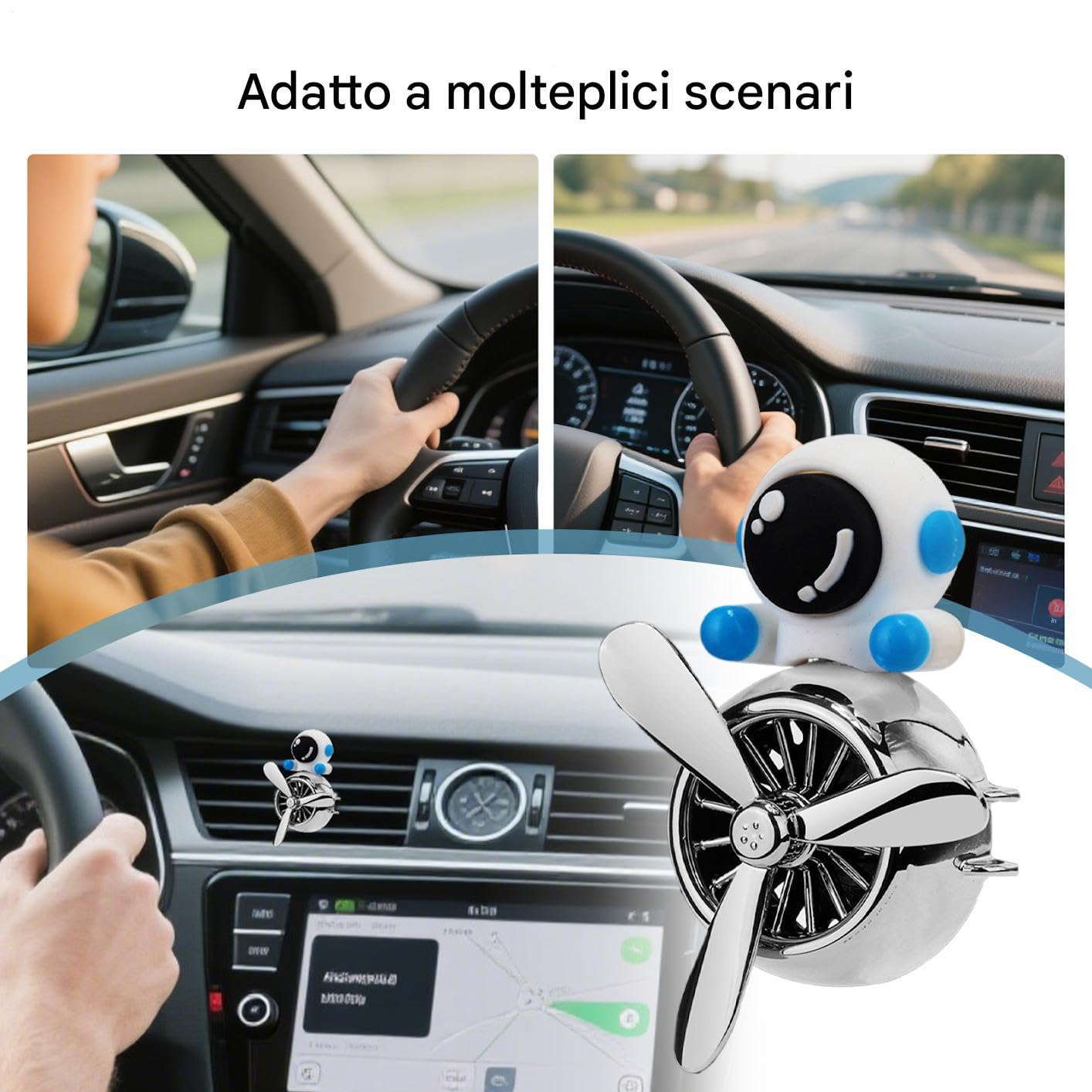 Clip Areatore per Auto con Profumatore Diffusore Aromaterapia per Bocchette | Decorazione Carina con Astronauta Rotante per Veicoli Auto Camion