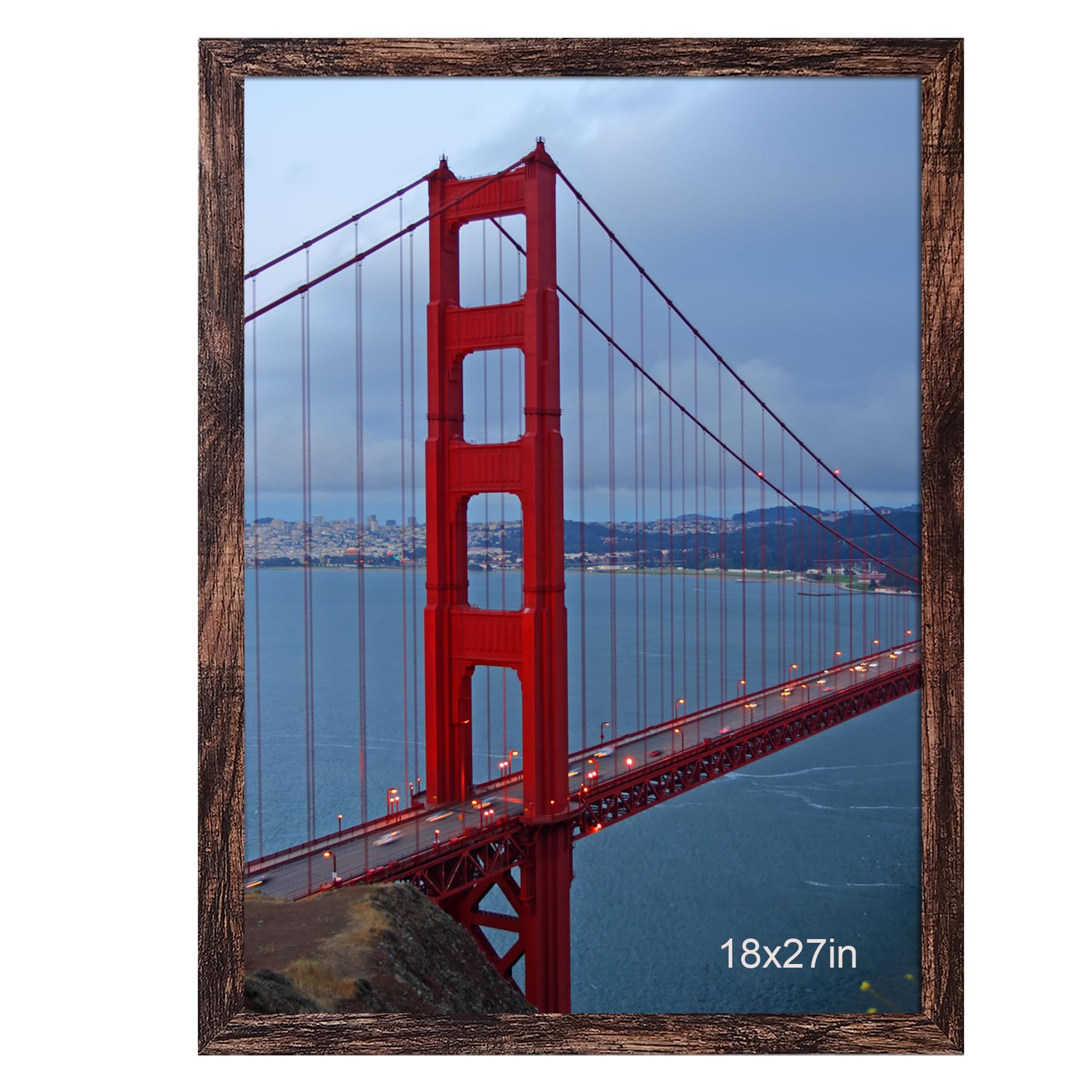 Cadre photo marron 45,7 x 68,6 cm cadre mural pour affiche grand format sans passe-partout