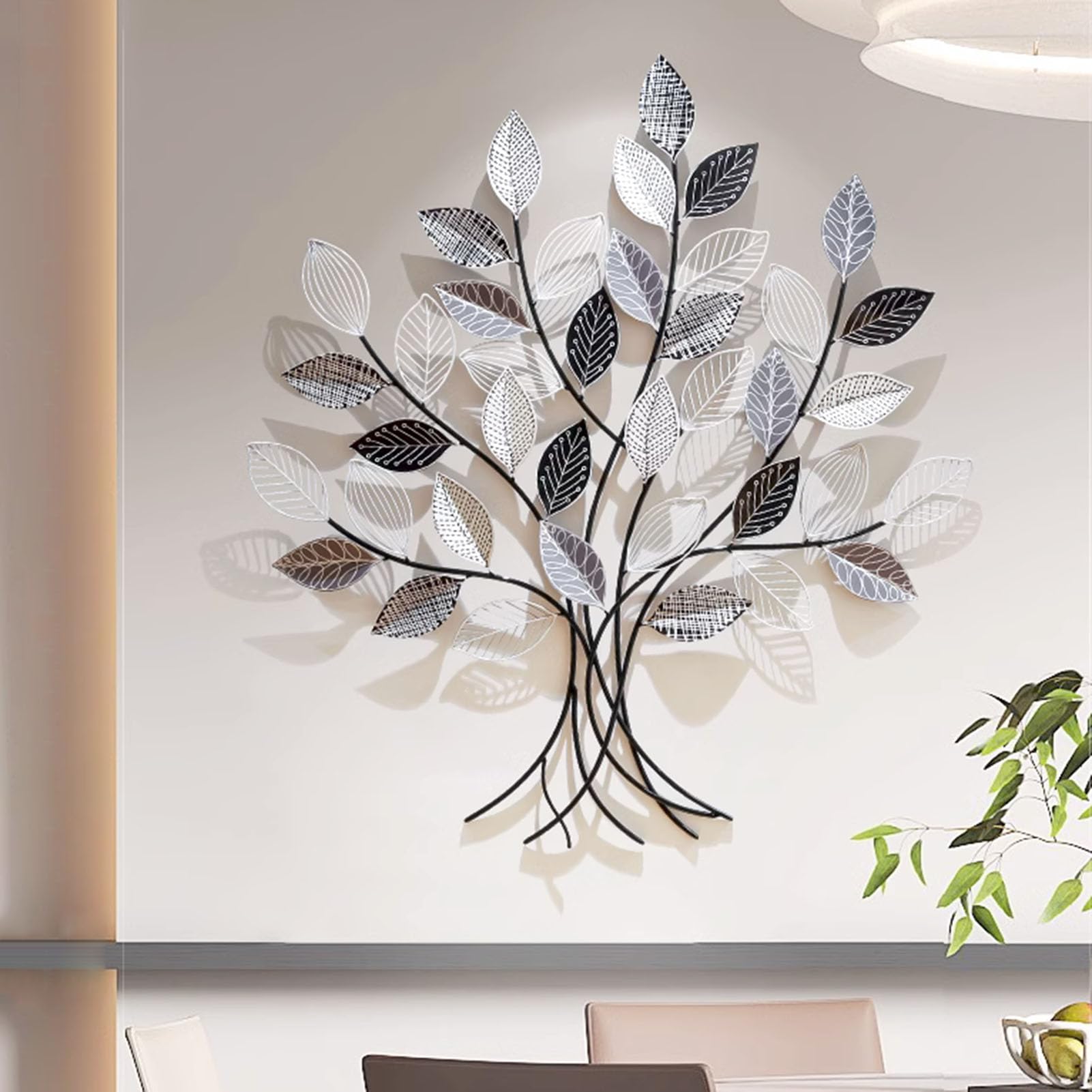WJFTODAY Talla de Hoja de Metal 3D Hecha a Mano para Colgar en la Pared, a Gran Escala, ptal 3D Hecha a Mano para Colgar en la Pared, a Gran Escala, para balcón, jardín, decoración del hogar, Regalos
