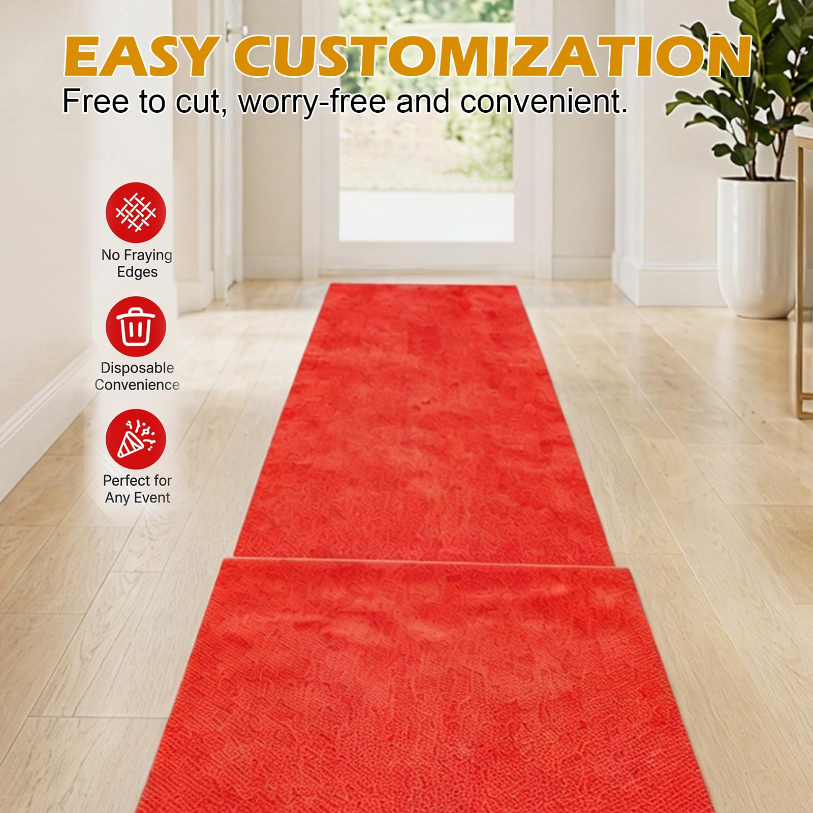 Tappeto rosso VIP Läufer Red Carpet, tappeto per matrimonio, evento, tappeto per ricevimento, tappeto antiscivolo, per matrimoni, Natale, Ringraziamento, accessorio per esterni, matrimoni