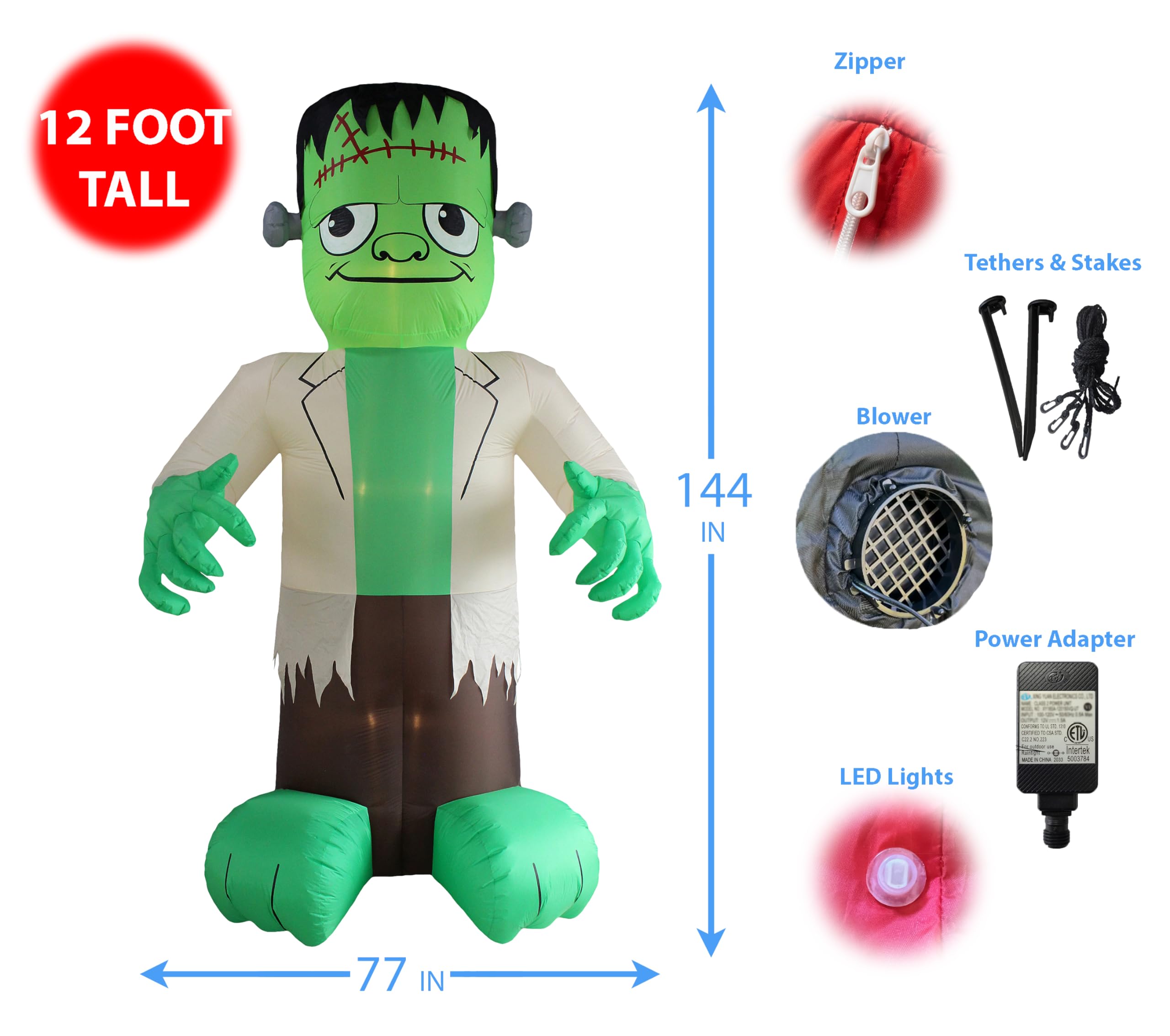 Amazon.com: 12 FT Tall Giant Halloween Inflatable Green