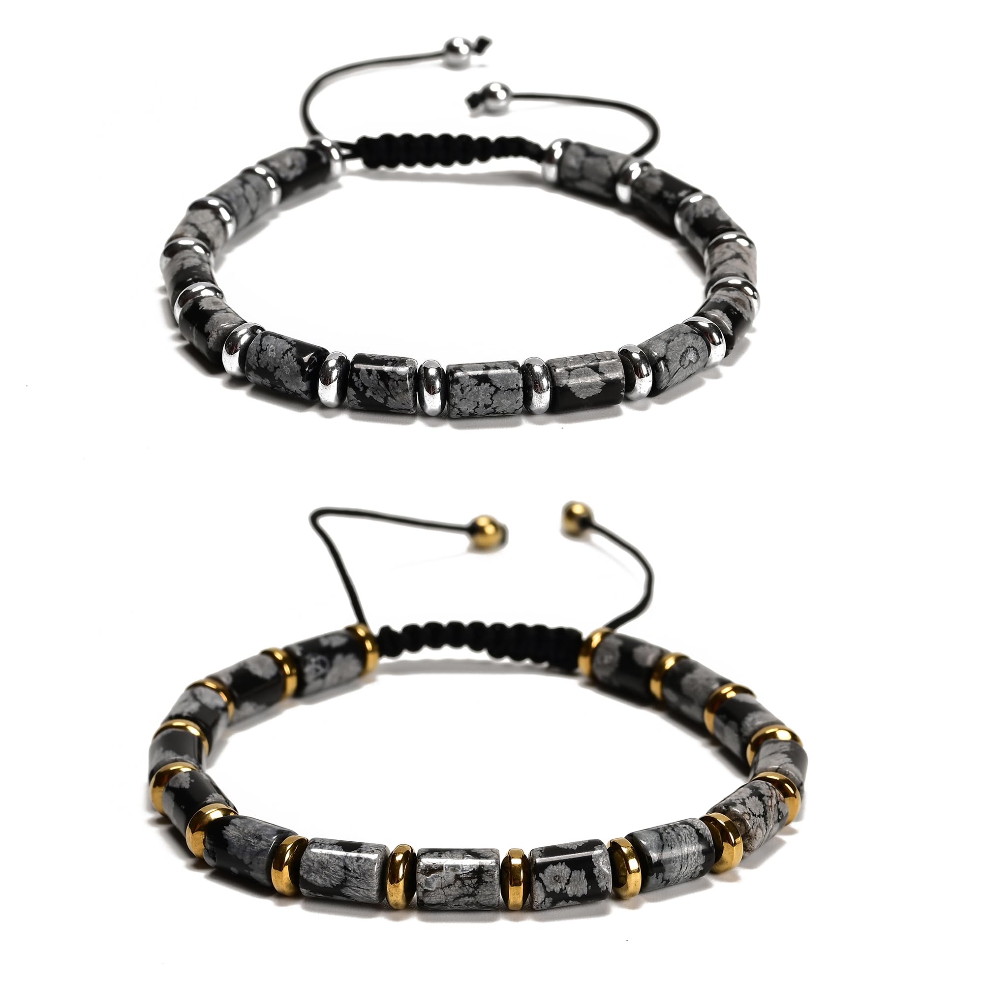 6x8mm Koralik w kształcie tuby Regulowana bransoletka z koralików - Energia Biżuteria Boho Prezenty dla kobiet mężczyzn
