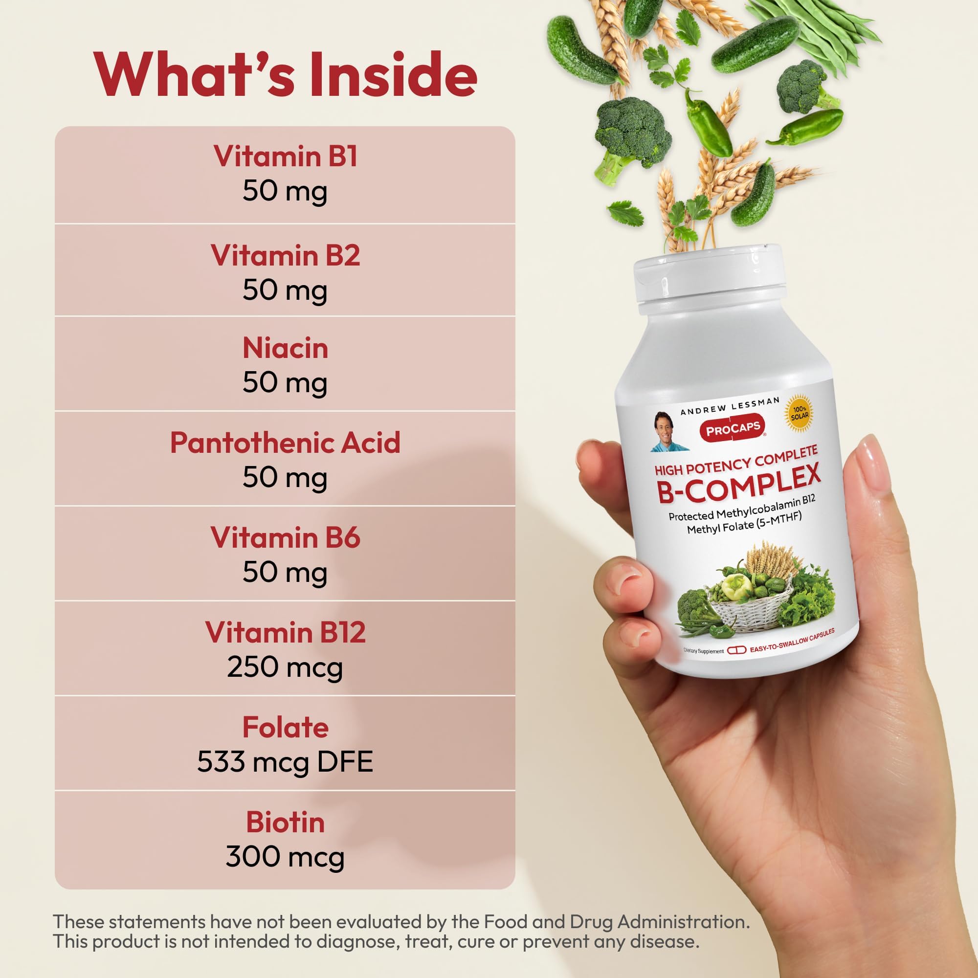 ANDREW LESSMAN ProCaps Methylated B-Complex 360 Capsules — Amazon image 3