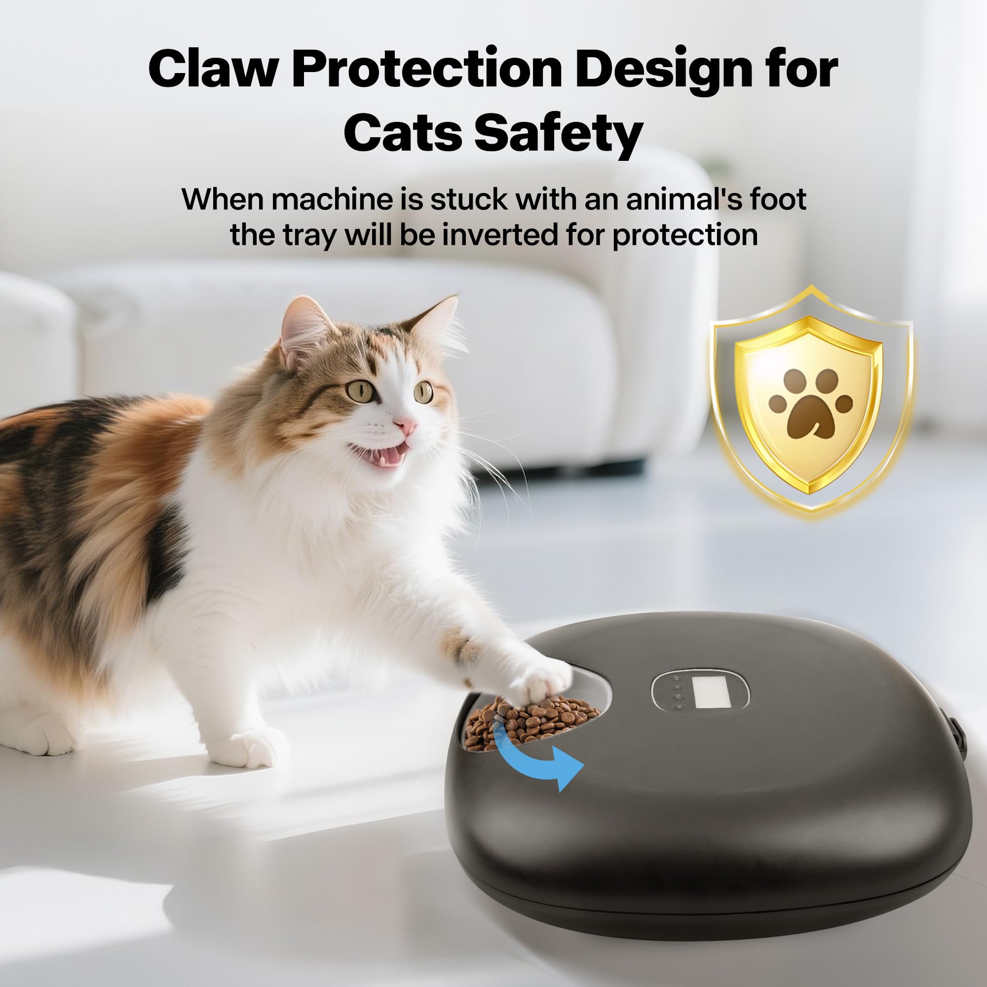 PetPrime 6-Meal Automatic Cat Feeder with Two Ice Packs,Cordless Rechargeable Cat Food Dispenser for Cats and Small Dogs Wet Food Auto Pet Feeder Black - image 8