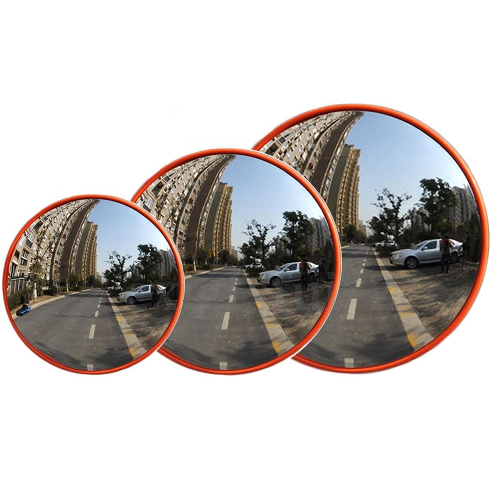 Convex Traffic Mirror, 130° Wide Angle Driveway Road Convex Safety Traffic Mirror Blind Spot Convex Driveway Mirror with Mounting Hardware for Driveways, Warehouses, Garages and Offices,60cm