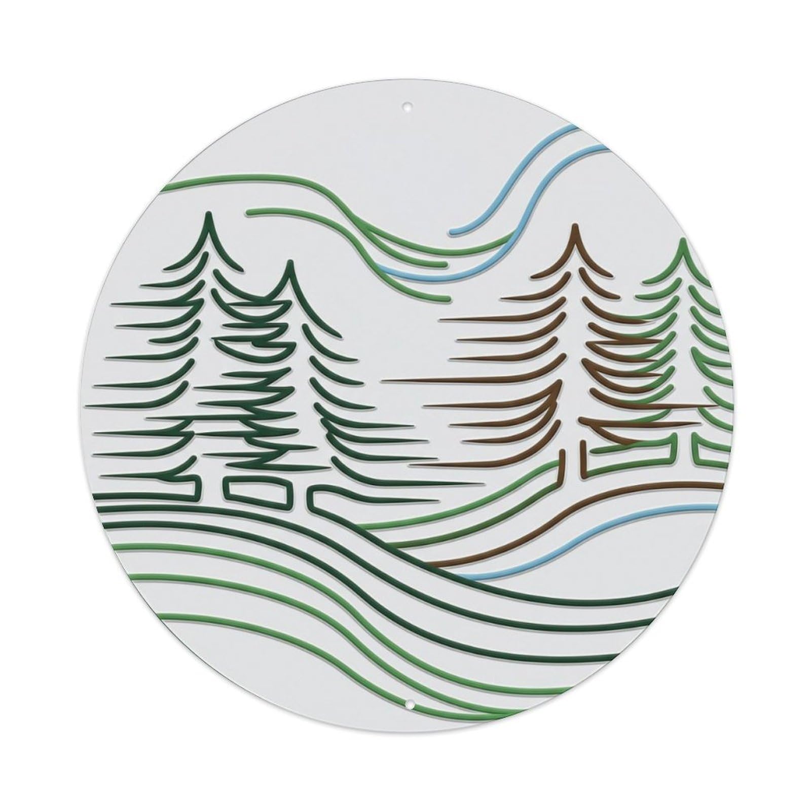 BlackForest Streamline Woods Travel Metal Tin Sign Plaque Wall Decor for Cafe, Club Bar, Office, Home Garden Round Metal Poster 8x8Inch