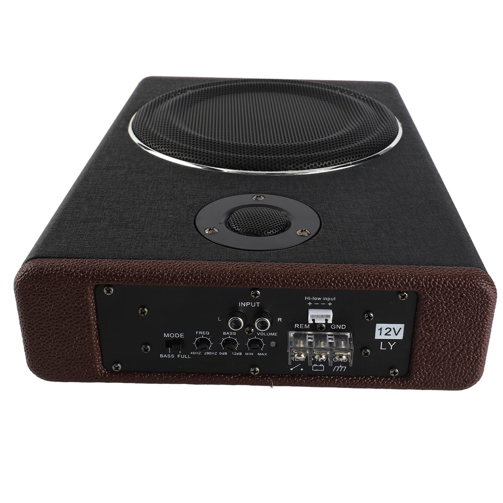 Subwoofer Auto 8in 12V 600W con Connessione BT Subwoofer Attivo Sottosedile per Auto Camion e SUV Amplificatore Integrato Bass Profondo