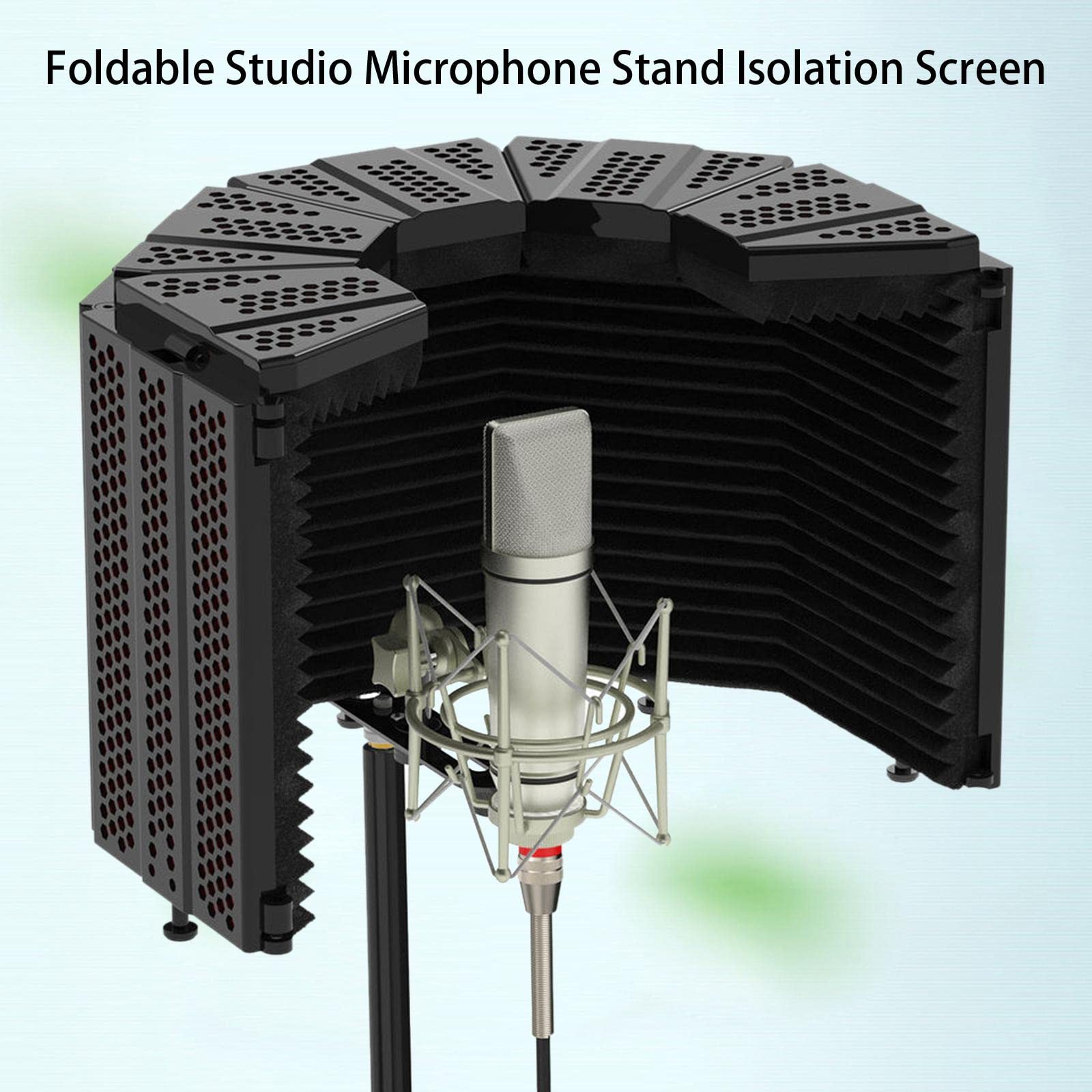 Studio Mikrofon Isolationsschild 5 Windschutz Faltbar Professionell für Studio