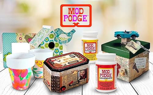 Miniatura 9 de Mod Podge - Paquete con esmalte y mate medio de 8 onzas, 3 brochas de espuma, rodillo para entintar de 4 pulgadas, sellador impermeable
