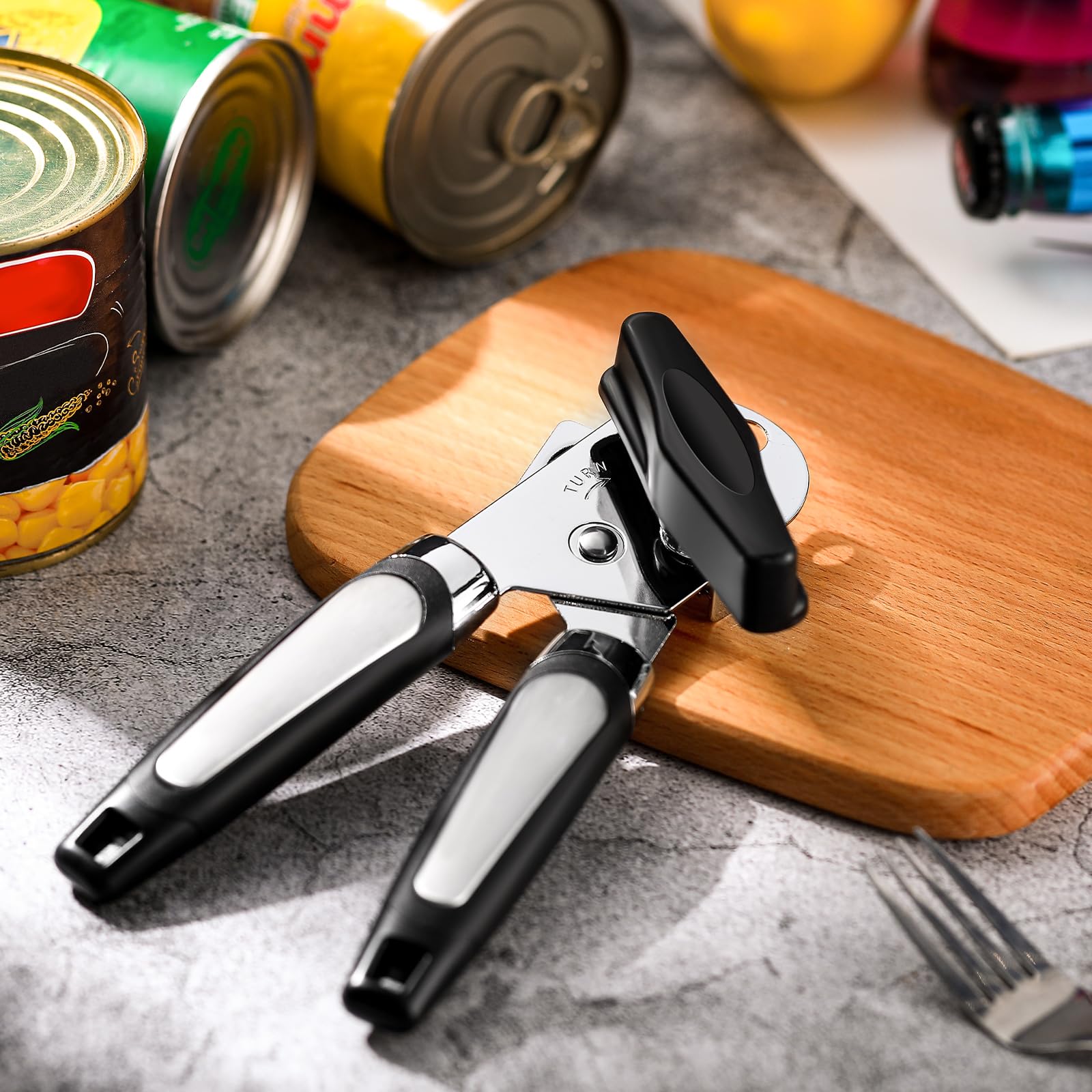 Gisafai 20 apriscatole apribottiglie, impugnatura morbida, apriscatole manuali con bordo liscio di sicurezza, 3 in 1, grande manopola di rotazione, apriscatole, gadget da cucina, apri coperchio apri