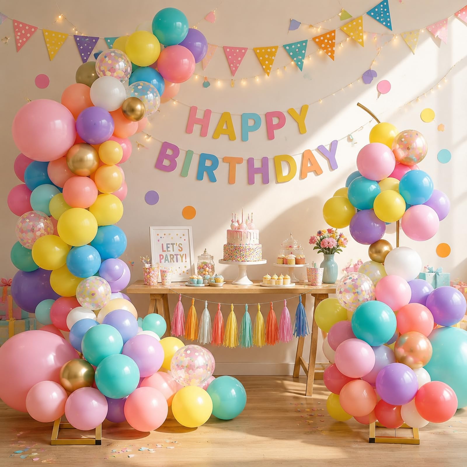 2,4 X 2m Hintergrundbogen für Hochzeiten, Metall, robust und langlebig | Ballonbogen Rahmen für Hochzeiten, Geburtstage, Partys, Abschlussfeiern, Jubiläen und als Hintergrunddekoration im Fotostudio
