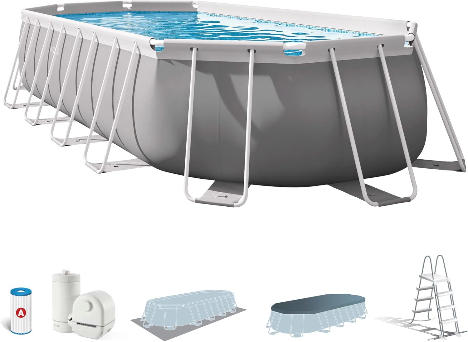 Piscina desmontable Intex Prism Frame ovalada vista general