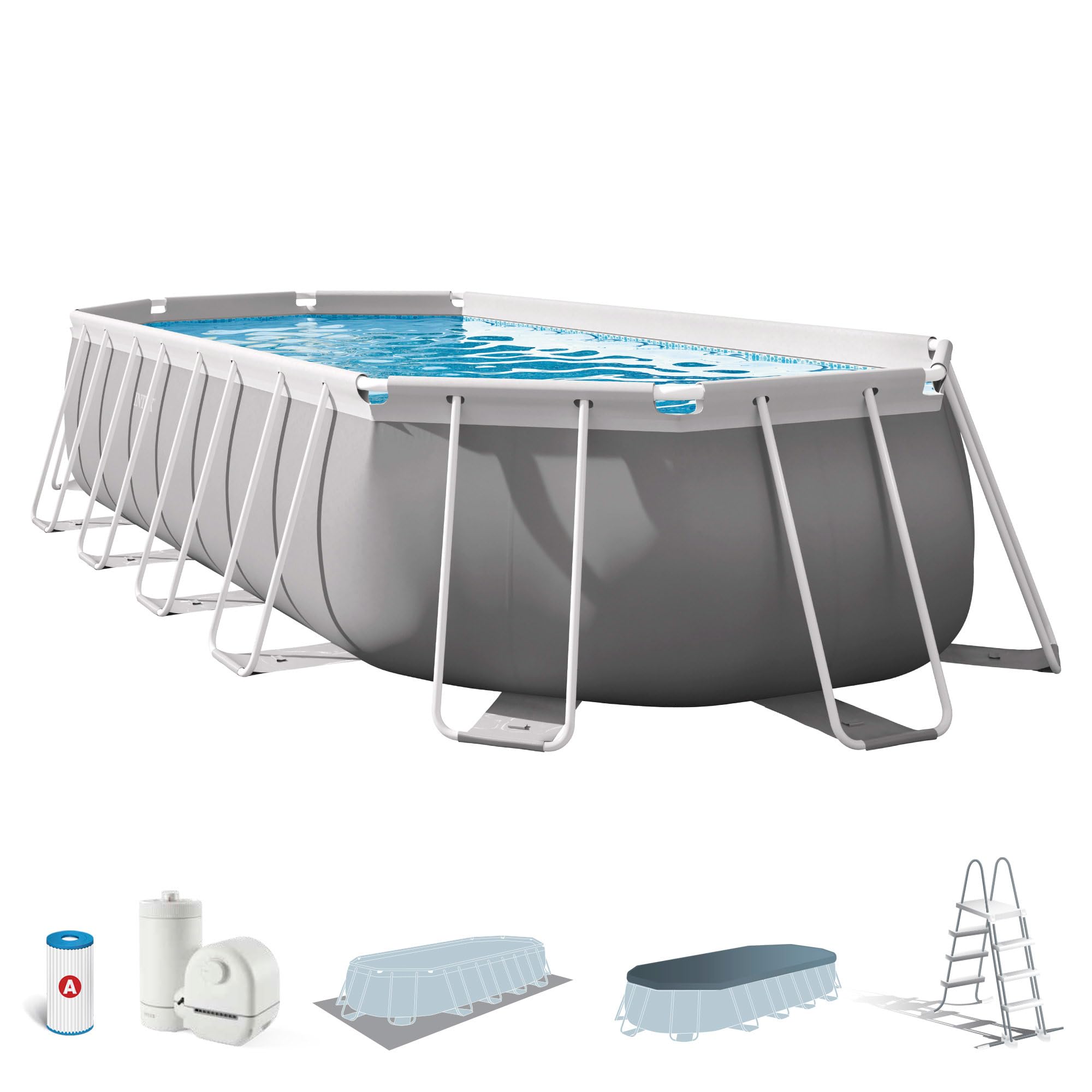 Intex Piscine Prism Frame Oval Tubulaire – 6,10 x 3,05 x 1,22 m