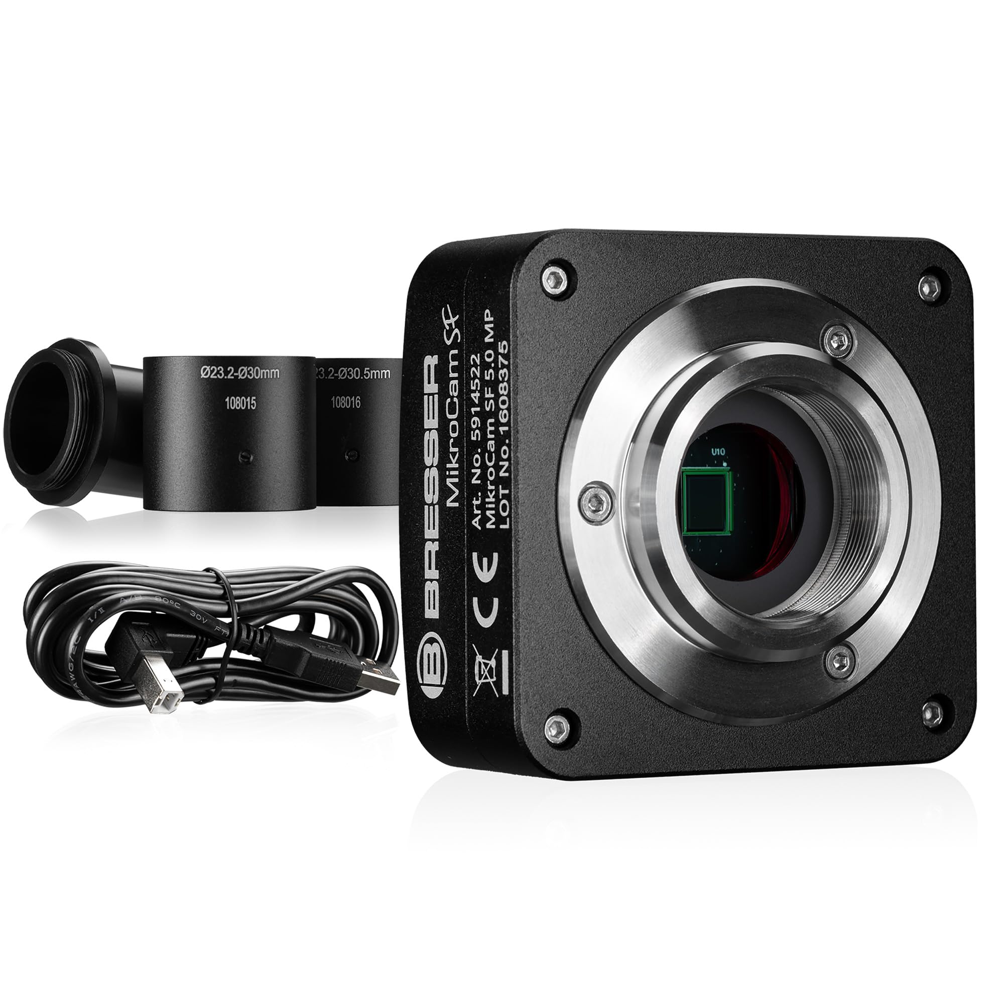 Bresser MikroCam SF 5.0 MP Mikroskopkamera mit Sony IMX335 Sensor, C-Mount, bis zu 26 fps, inkl. Adapter und Software