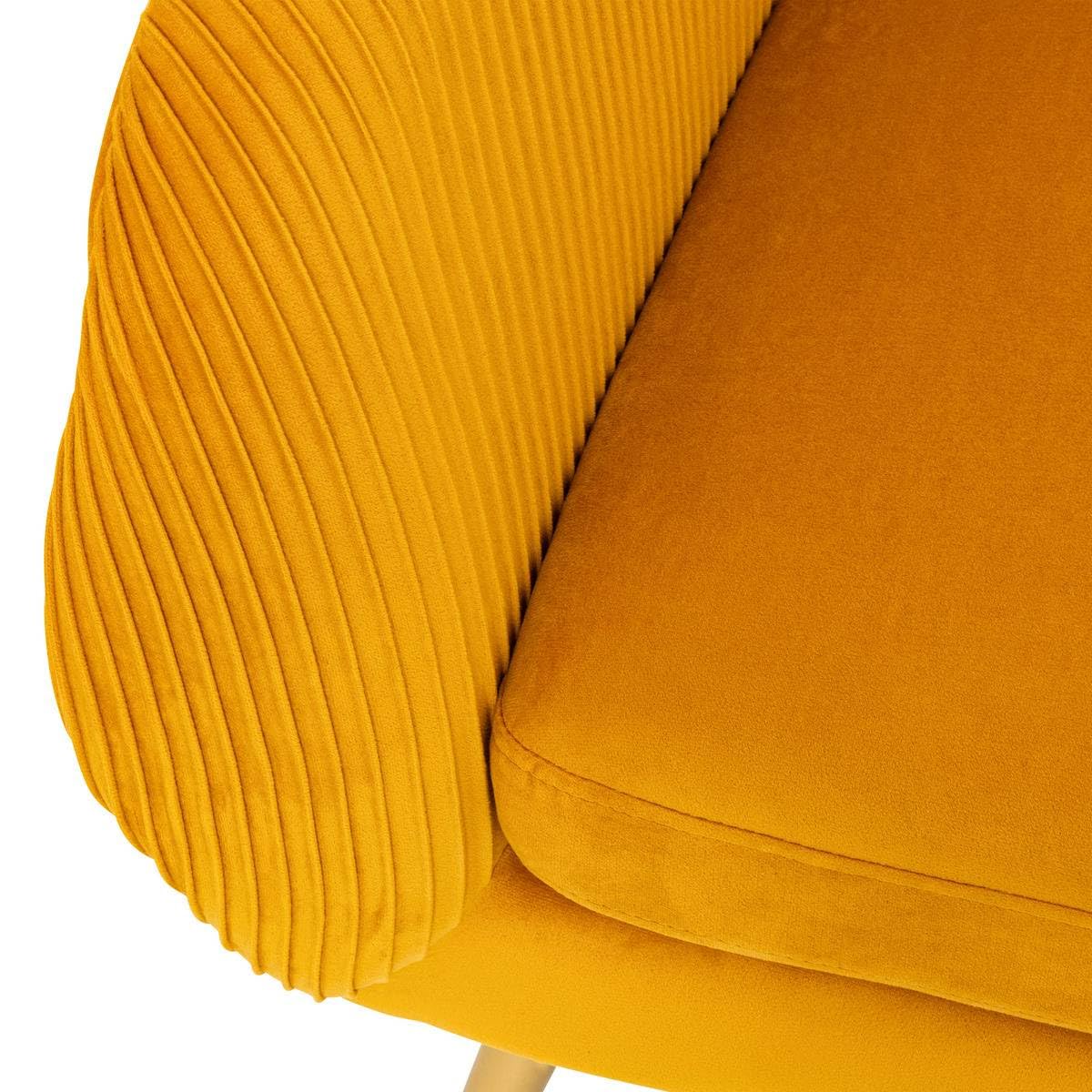 Poltrona Solaro Senape in Velluto plissettato - Atmosphera Interior Designer