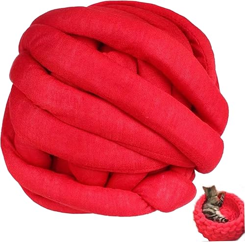 Miniatura 3 de Hilo de punto de brazo de 2.2 lbs, hilo grueso de algodón suave para ganchillo grueso, lana gruesa cálida para tejer hilo de brazo rojo