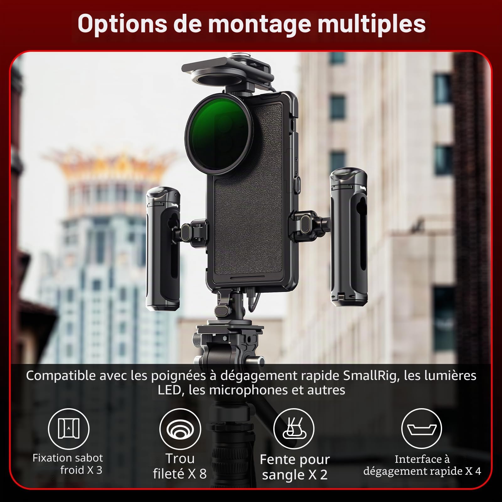 SMALLRIG Kit Cage S25 Ultra pour Samsung en Aluminium avec Adaptateur de Filtre Magnétique 67 mm, Système à Dégagement Rapide, Support Vidéo pour Téléphone pour Vlogging et Streaming en Direct - 5254