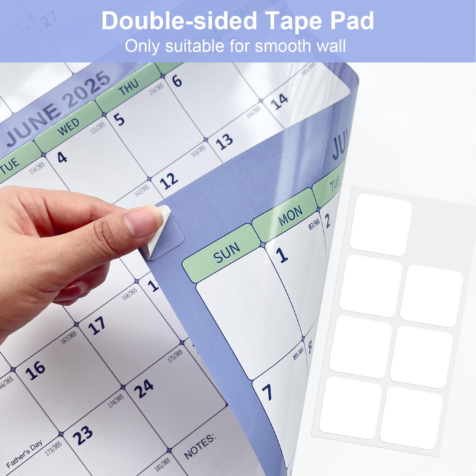 2026 Wall Calendar 24"x36" - Dry Erase & Wet Erase, Reversible Vertical/Horizontal Layout With Julian Dates