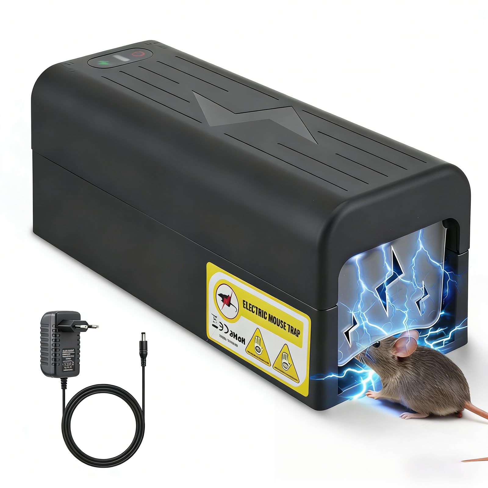 Electric Rat Trap Indoor - Humane Electric Mouse Traps That Kill Instantly, Automatic & Reusable Professional Rodent Killer for Mice, Voles, Hamsters | Heavy Duty Home Pest Control Trap