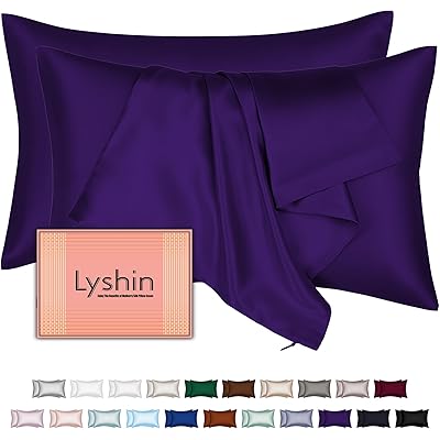 Mulberry Silk Pillow Cases 2 Pack Standard Size 20x26 Inches with Hidden Zipper, Ultra Smooth and Soft Breathable Cooling Silk Satin Pillowcase Set of 2, Better for Hair and Skin, Gifts for Women Men