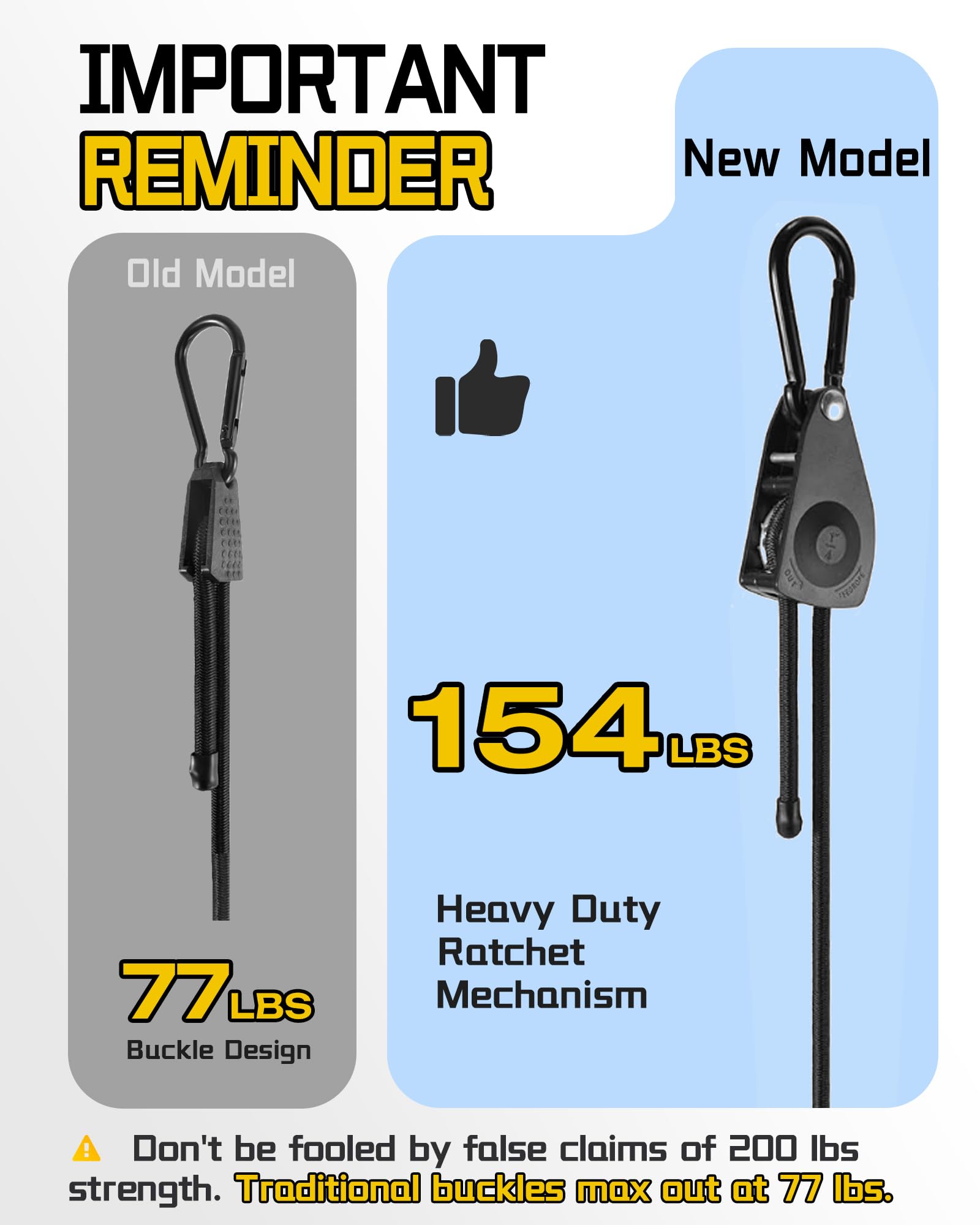 Lot De 4 Tendeurs Plats Réglables Avec Crochets, Boucle En Métal