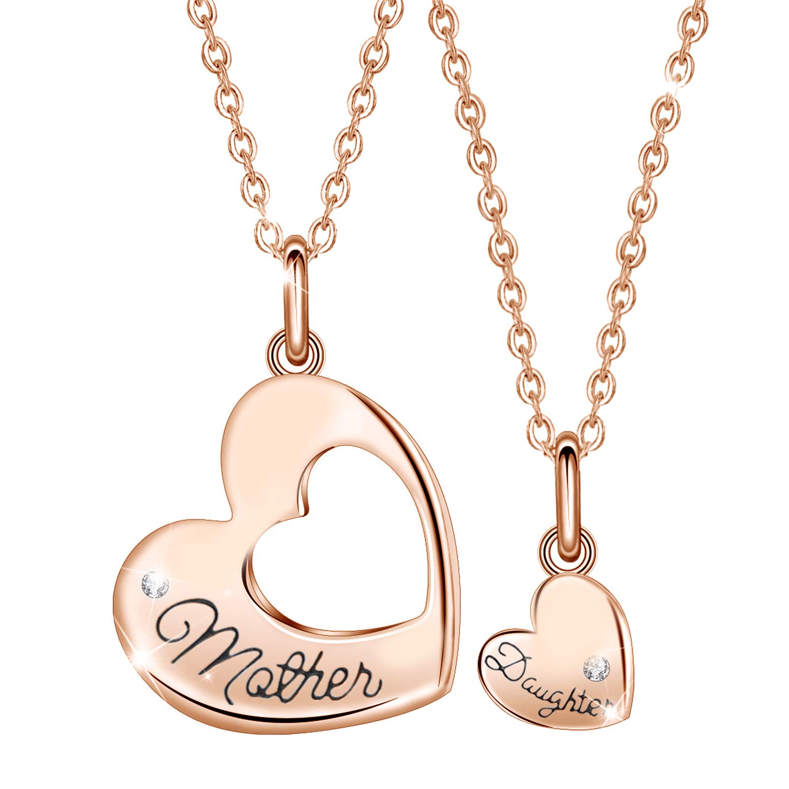 EUDORA Argento Sterling 925 Volpe Elefante Rinoceronte Panda Orso Fenice Orso Animale Madre Bambino Collana per Mamma, Gioielli per la Festa della Mamma Gioielli Regalo per Donne Nonna, 18"
