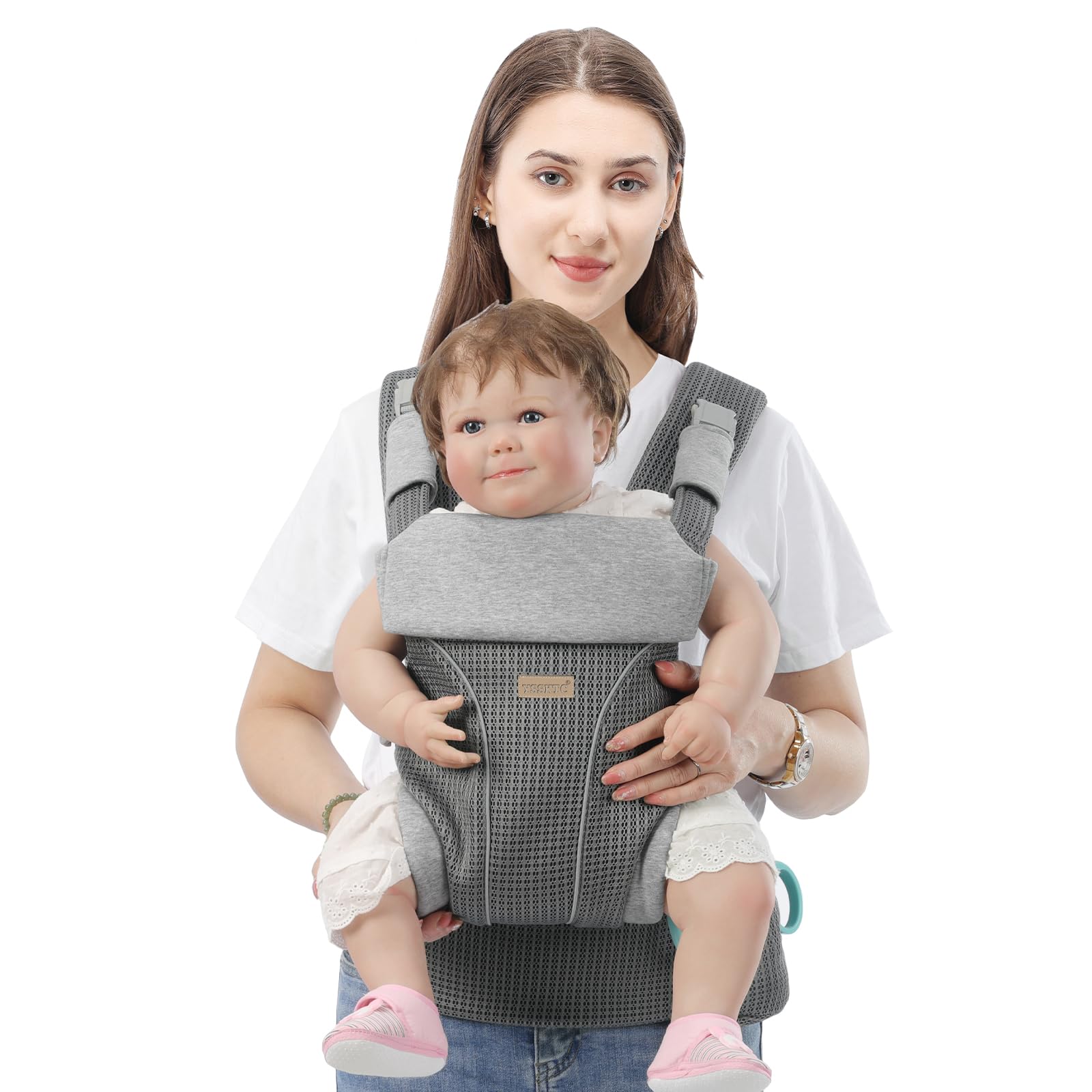 YSSKTC Baby Carrier Newborn to Toddlers - Ergonomic Adjustable Soft Breathable Comfort Infant Carrier for 7-35lbs, Enhanced Support, Easier to Wear (