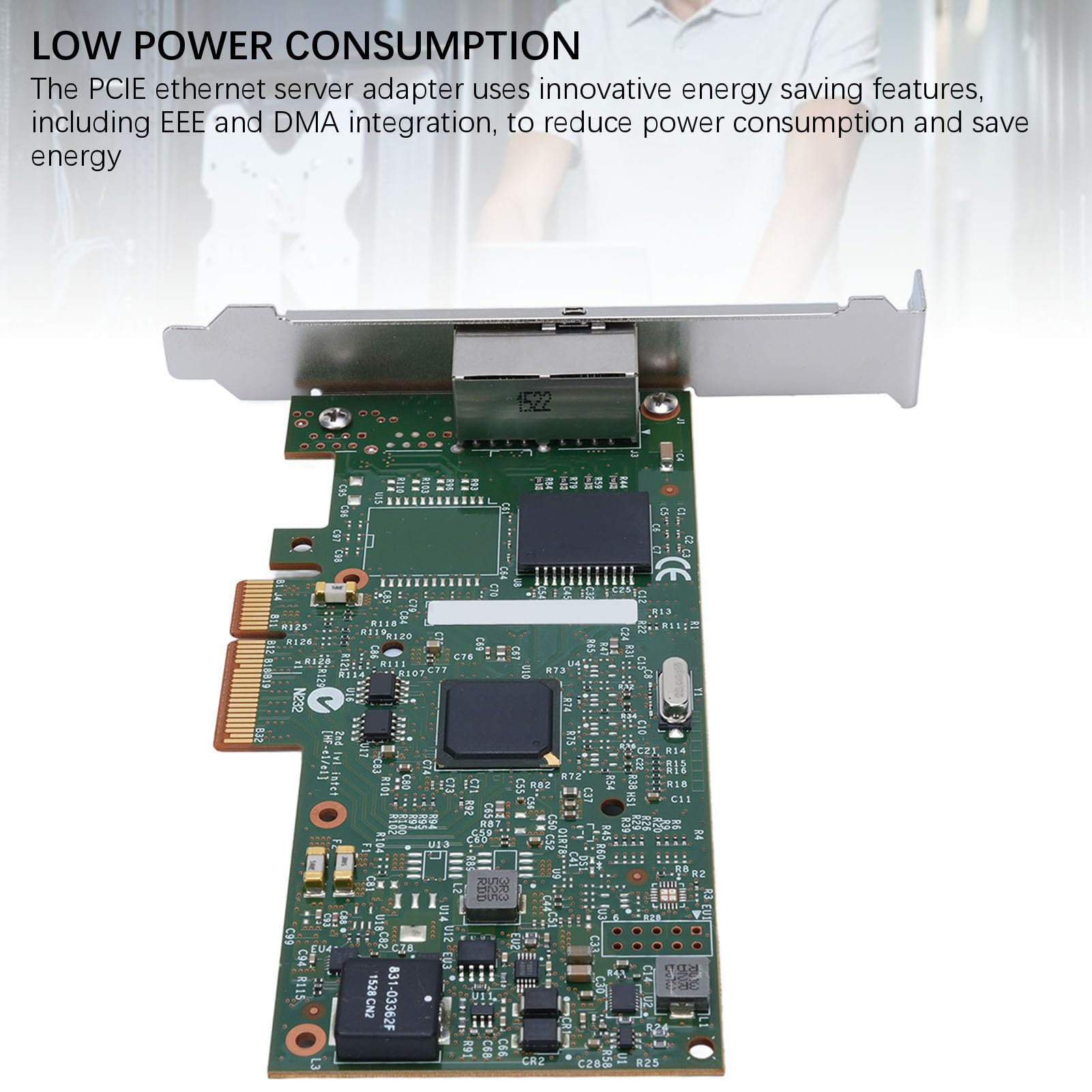 Fabater Adattatore Server Gigabit Ethernet PCIE I350-T2 Scheda di Rete a Doppia Porta Veloce Ed Efficiente per Server Aziendali
