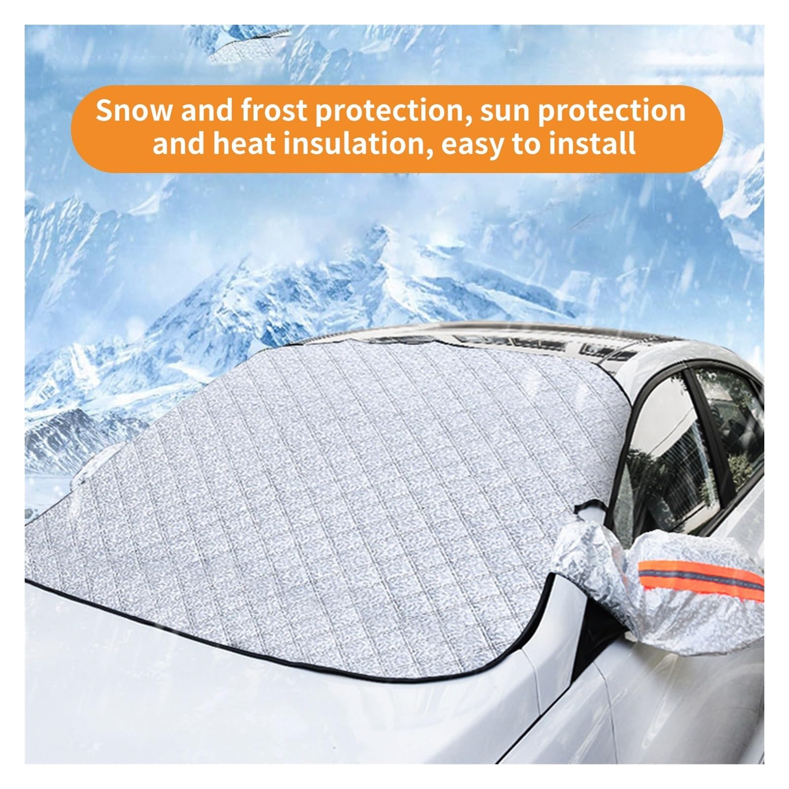 Housse de Protection pour Pare-Brise Couverture De Neige pour Pare-Brise De Voiture Imperméable Anti-Gel Protection Contre Le Gel pour l'hiver avec Bord Magnétique Protection Pare Brise Hiver