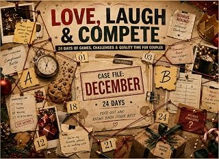 Love, Laugh & Compete: Advent Calendar for Couples, 24 Days Christmas Countdown of Fun, Challenges and Quality Time Together