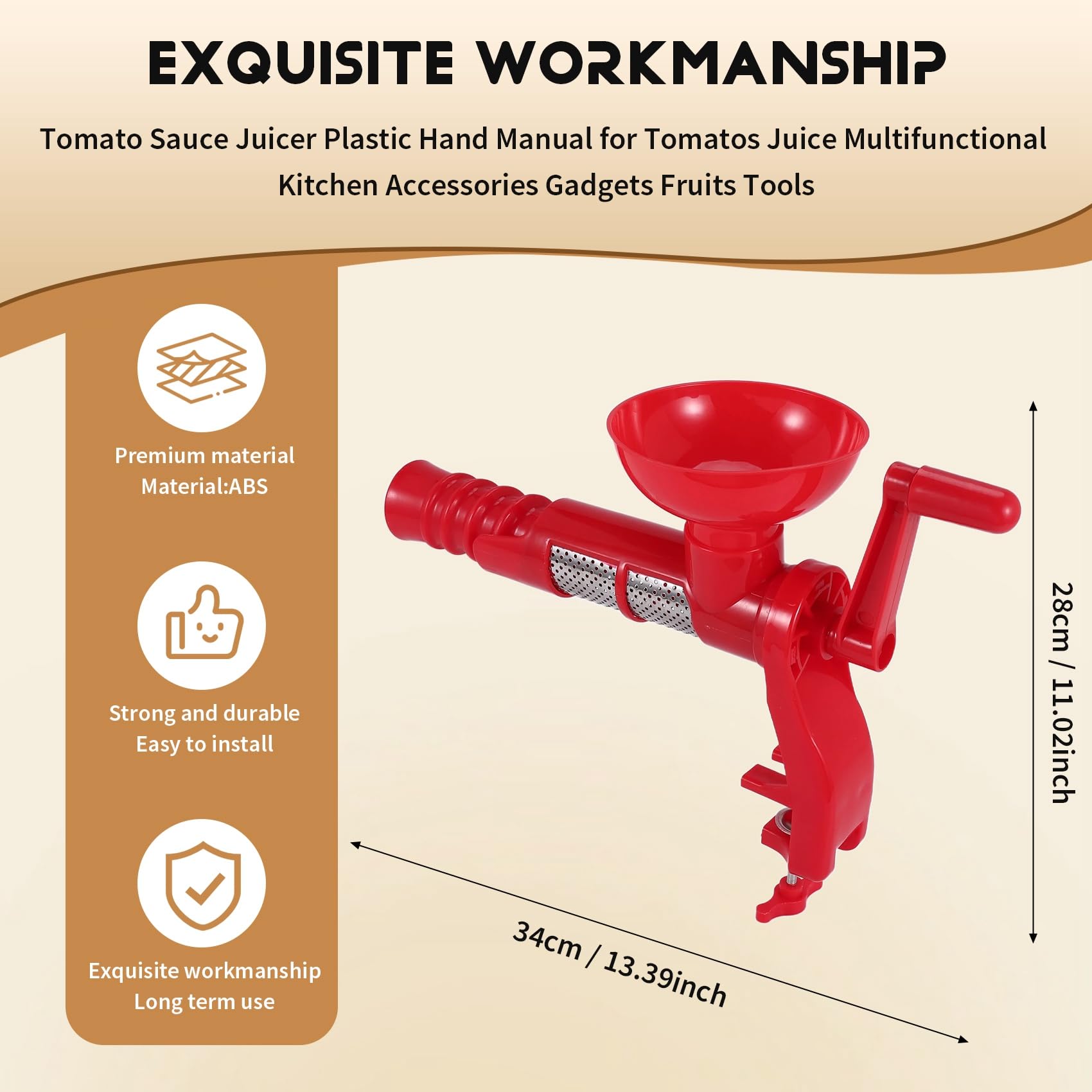 Exprimidor Manual de Tomate de Plástico para Jugo, Accesorio de Cocina Multifuncional