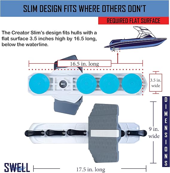 SWELL Wakesurf Creator Slim H3X - Original Slim Wake Shaper - Rotating with Hydrodynamic Texture