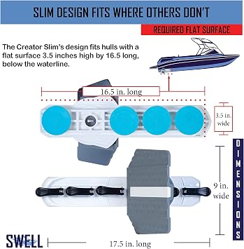 SWELL Wakesurf Creator Slim H3X - Original Slim Wake Shaper - Rotating with Hydrodynamic Texture