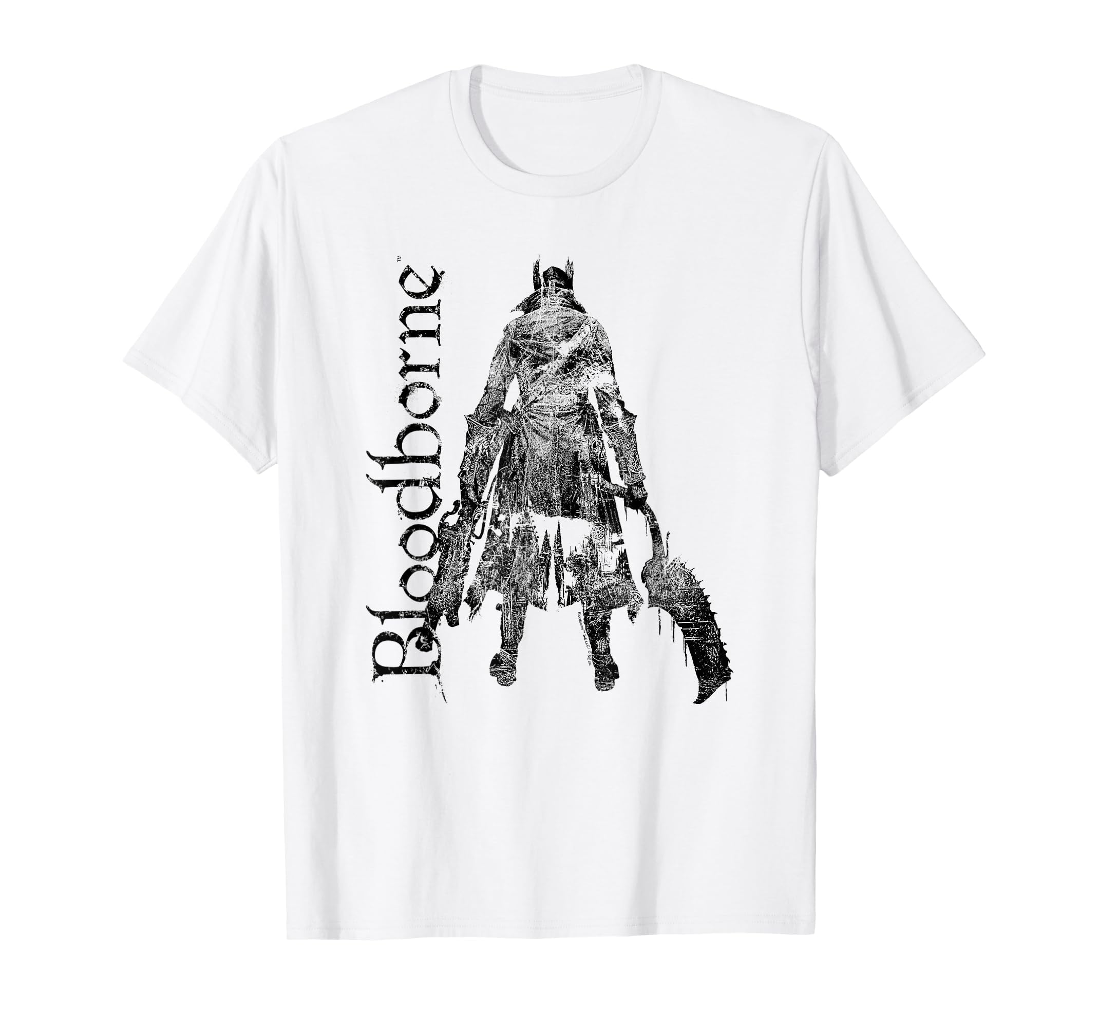 Bloodborne Hunter Silhouette with Logo Dark Video Game T-Shirt